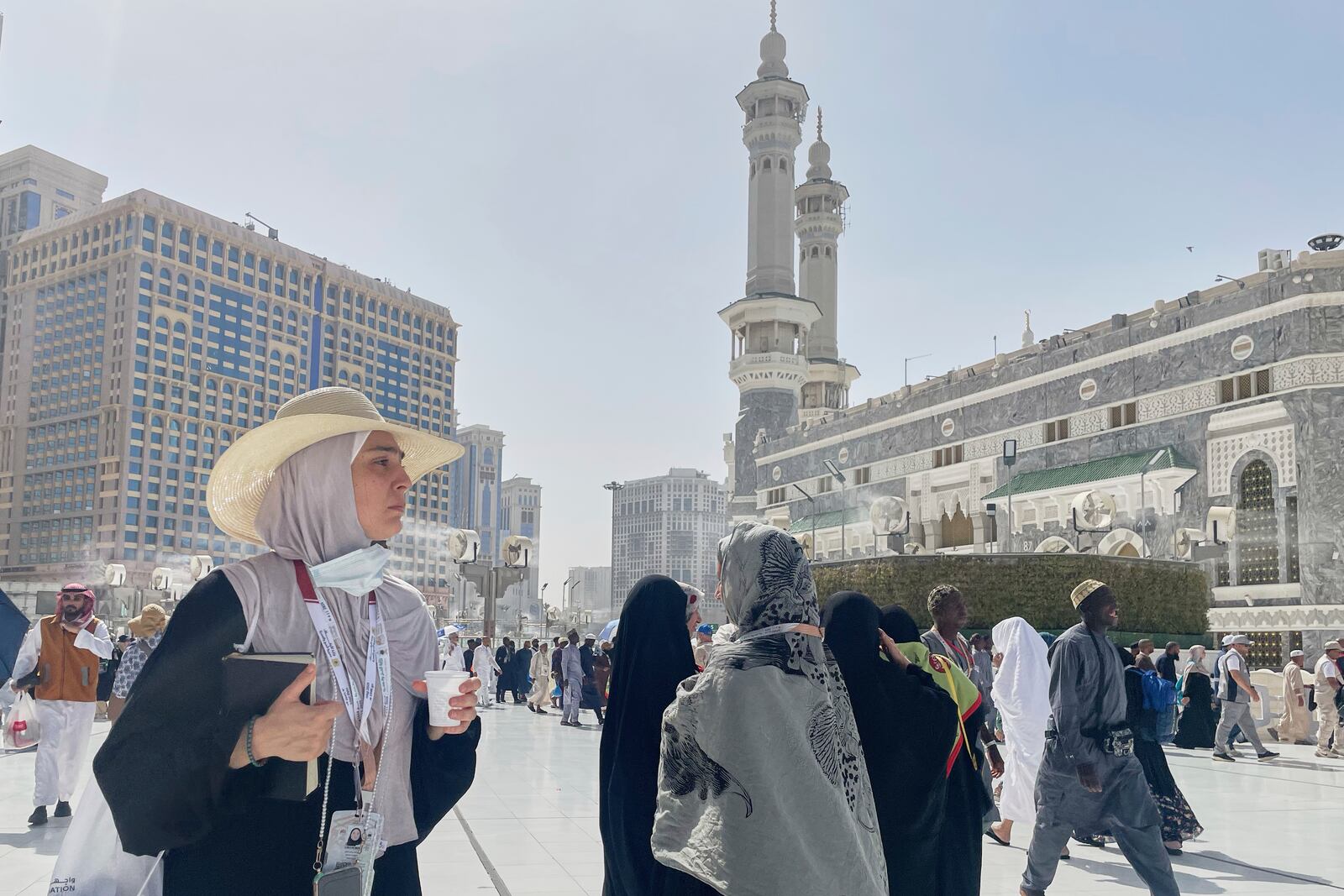 A Muslim pilgrim enters the Grand Mosque, during the annual Hajj pilgrimage in Mecca, Saudi Arabia, Monday, June 2, 2025. (AP Photo/Amr Nabil)