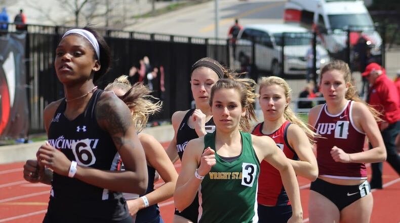 Wright State’s Victoria Angelopoulos during a recent meet. CONTRIBUTED