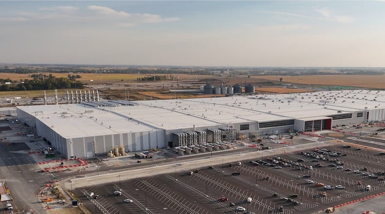 Construction of the L-H Battery Company plant near Jeffersonville, a joint venture of Honda and LG Energy Solution, is nearing completion, Sept. 2025. This joint venture between Honda and LG Energy was awarded a tax credit, in 2022, from Ohio valued at approximately $71.3 million. L-H BATTERY CO. / CONTRIBUTED
