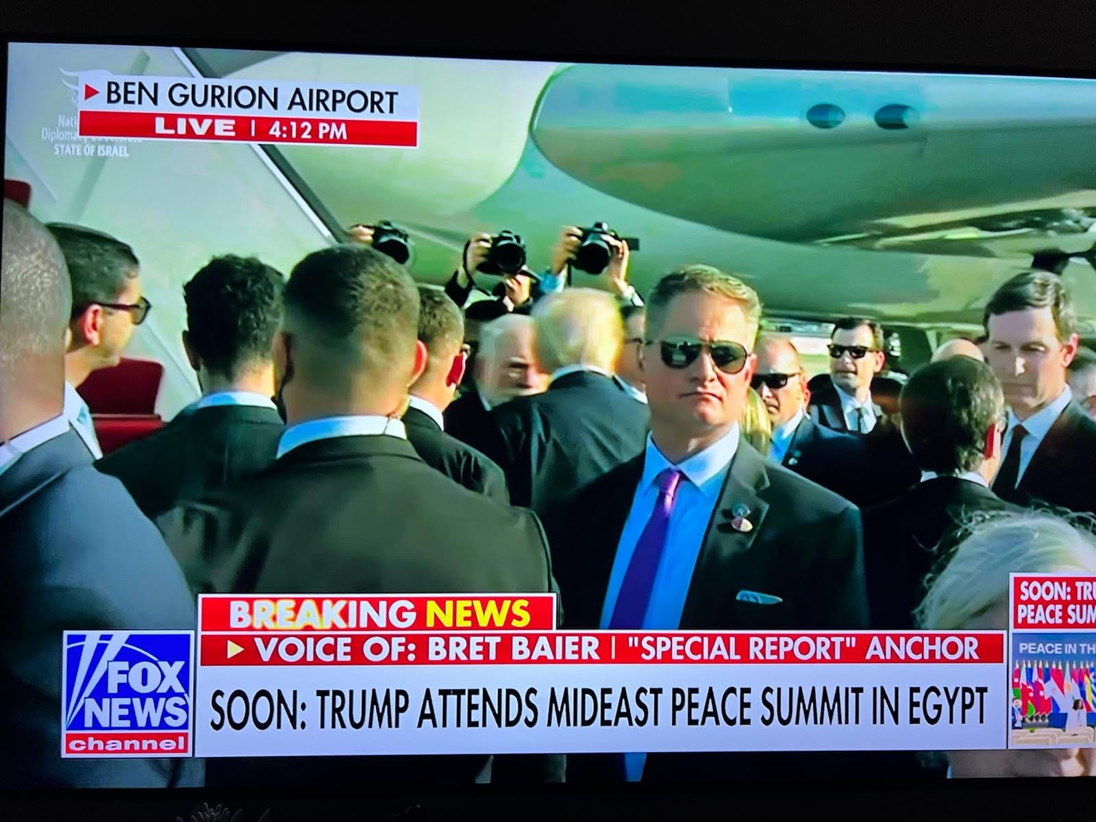 As U.S. President Donald Trump attends the Mideast Peace Summit, Jeff Rinehart assists in the secret service detail leading up to the event. Contributed