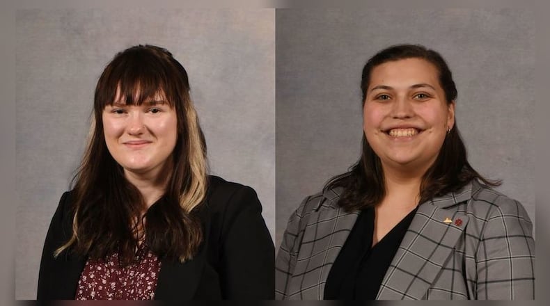 Hayley F. Milliron (left) and Allison R. Sanders (right), both of Springfield, have been named 2023 Distinguished Seniors at The Ohio State University College of Food, Agricultural, and Environmental Sciences (CFAES).