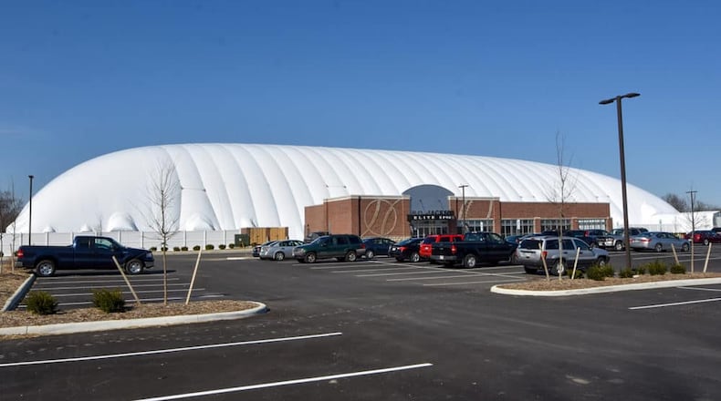 The Champion City Sports & Wellness Center, a proposed $17 million facility in Springfield, would be similar in design to the Bo Jackson Elite Sports Development dome structure in Hilliard shown here. CHRIS SCHUTTE/CONTRIBUTED