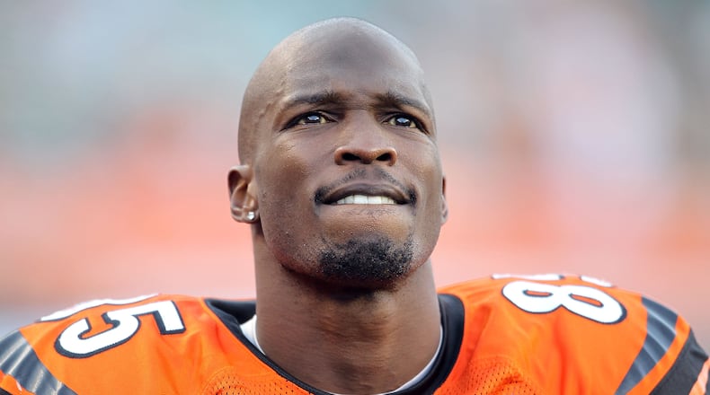 CINCINNATI - NOVEMBER 21: Chad Ochocinco #85 of the Cincinnati Bengals watches the final minute of the Bengals 49-31 loss to the Buffalo Bills at Paul Brown Stadium on November 21, 2010 in Cincinnati, Ohio. (Photo by Andy Lyons/Getty Images)