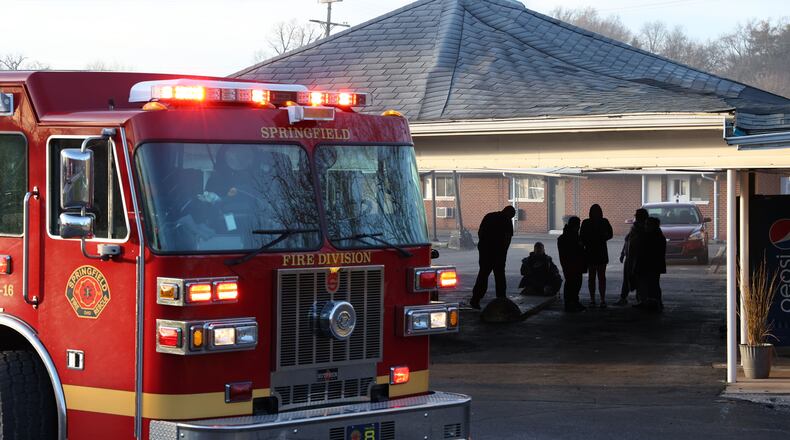 Fire crews responded Tuesday evening to a fire in the office of the Town House Motor Lodge | BILL LACKEY