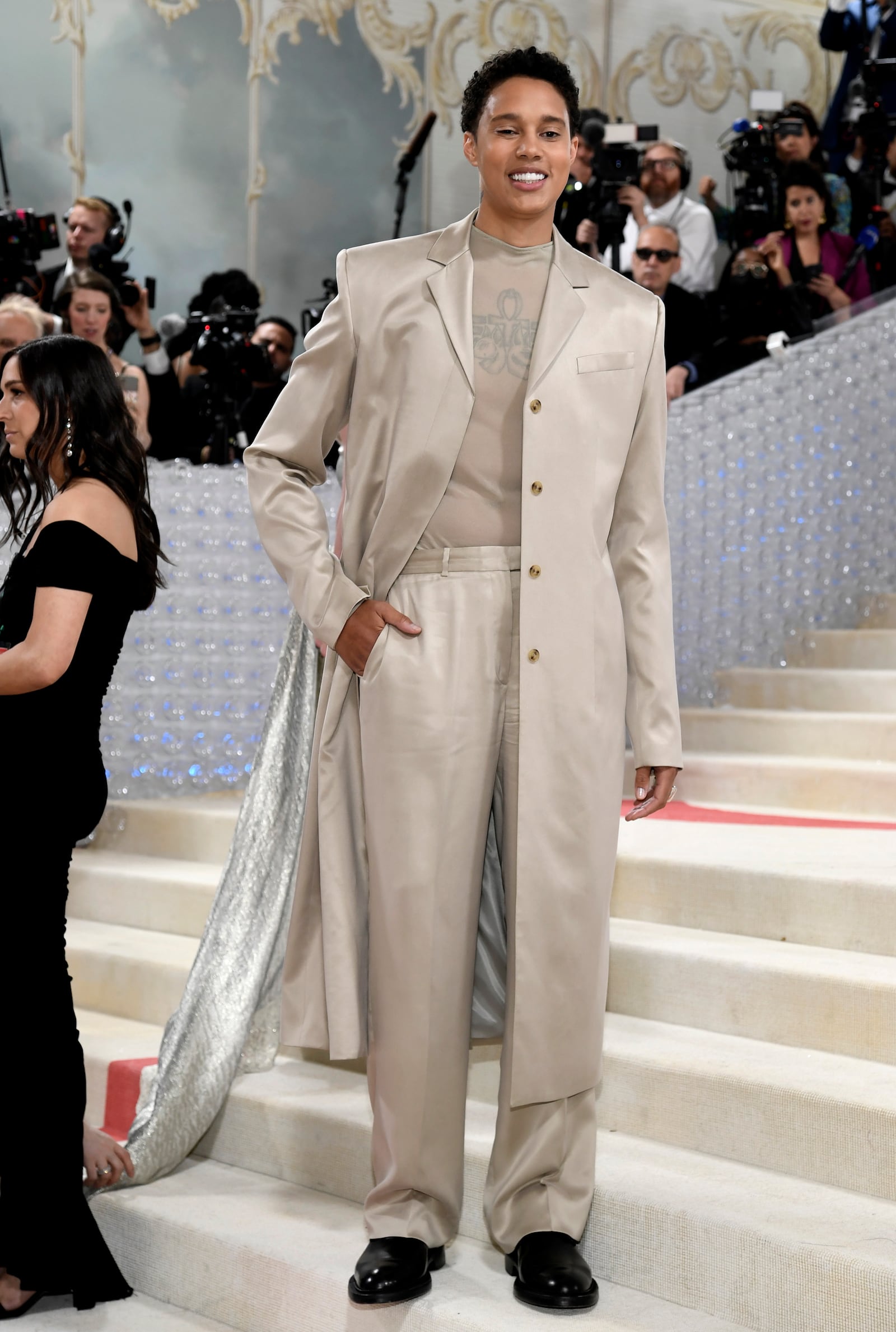 FILE - Brittney Griner attends The Metropolitan Museum of Art's Costume Institute benefit gala celebrating the opening of the "Karl Lagerfeld: A Line of Beauty" exhibition on Monday, May 1, 2023, in New York. (Photo by Evan Agostini/Invision/AP, File)