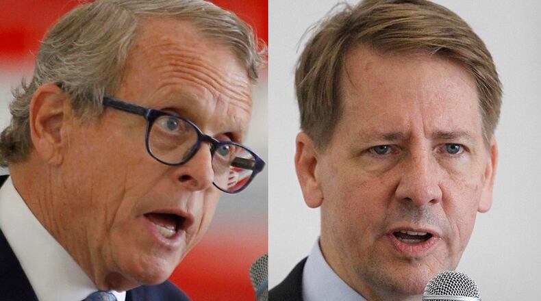 Candidates for Ohio Governor Mike DeWine and Richard Cordray TY GREENLEES / STAFF