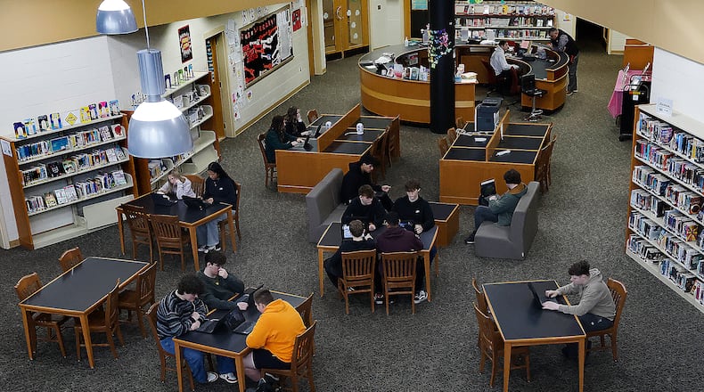 The Library inside Tecumseh High School. MARSHALL GORBY\STAFF