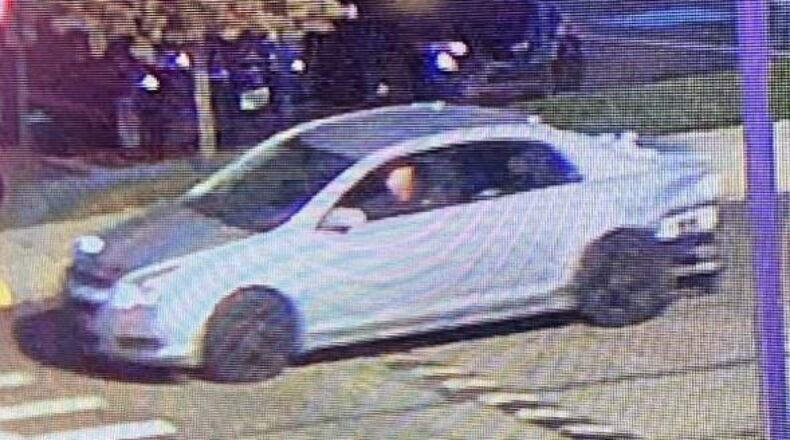 Warren County Sheriff's deputies are looking for this vehicle, a silver or white Chevrolet Malibu with a missing rear bumper that was seen with four individuals about 1 a.m. Nov. 5 in the parking lot of Miami Valley Gaming. Anyone with any information should contact Detective Reil Becker at 513-695-1369. CONTRIBUTED/WARREN COUNTY SHERIFF'S OFFICE