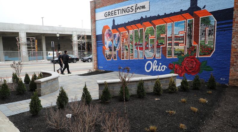 The small pocket park along Fountain Avenue in downtown Springfield is completed. BILL LACKEY/STAFF