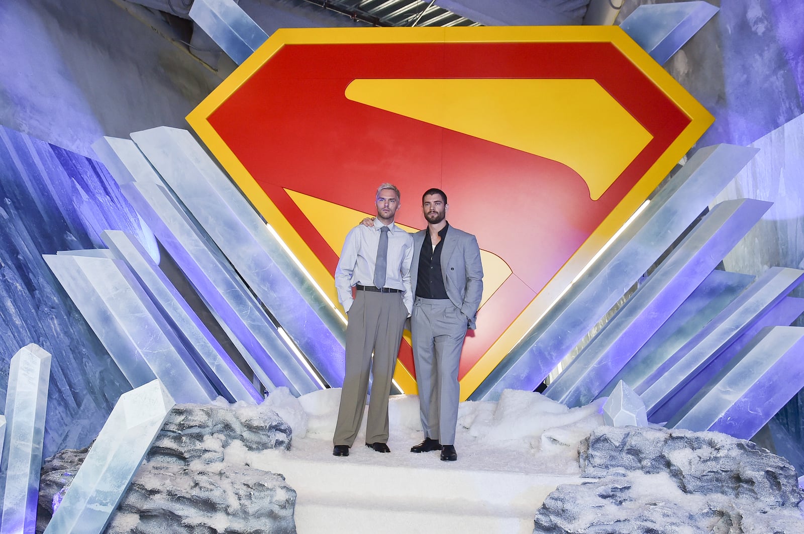 Nicholas Hoult, left, and David Corenswet attend a photo call for "Superman" on Saturday, June 28, 2025, in Los Angeles. (Photo by Richard Shotwell/Invision/AP)