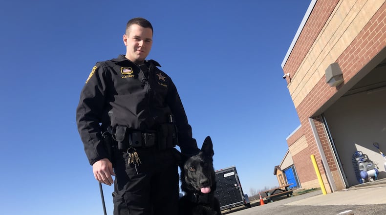 Logan County Sheriff’s Deputy Cole Piatt and his K9 Thor. Jenna Lawson/Staff