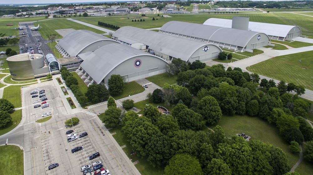 An aerial view of the National Museum of the U.S. Air Force. Air Force photo by Jim Copes.