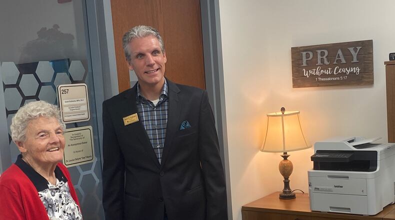 Dr. Dee Morris and Jason Grahame in the new physician assistant office suite. Contributed/Cedarville University