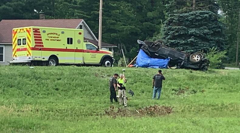 A woman was killed in a rollover crash Monday, June 21, 2021, in the 2700 block of Selma Pike in Springfield Twp., Clark County. BILL LACKEY/STAFF