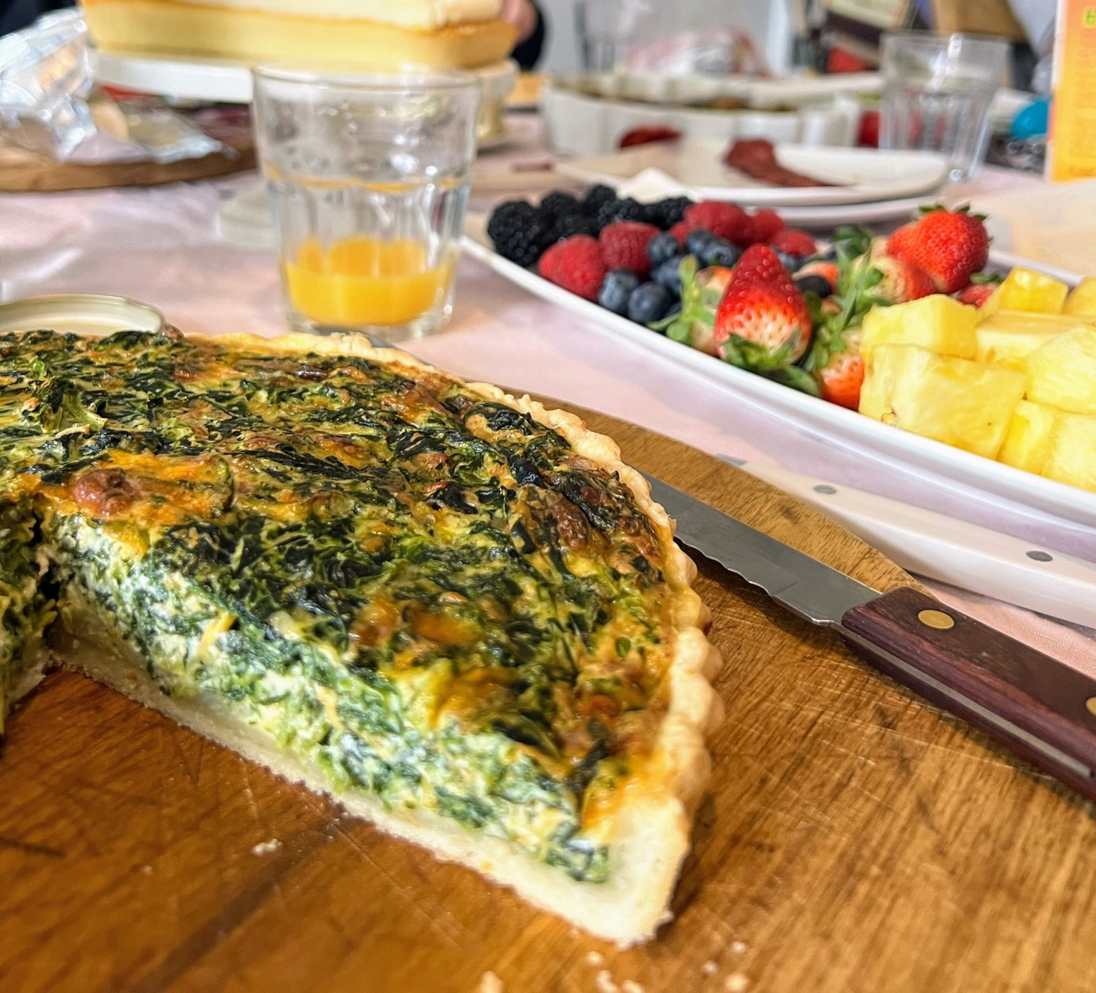 Spinach quiche is a perfectly balanced eat-alone or make-it-a-meal moment your friends, whatever the occasion, will be looking for. WHITNEY KLING/CONTRIBUTED