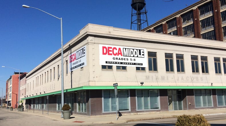 Dayton Early College Academy opened its third school building in fall 2016, at the northeast corner of Second and Jefferson streets in downtown Dayton. The middle school houses grades 5-8 in a building formerly occupied by Miami Jacobs Career College. JEREMY KELLEY / STAFF