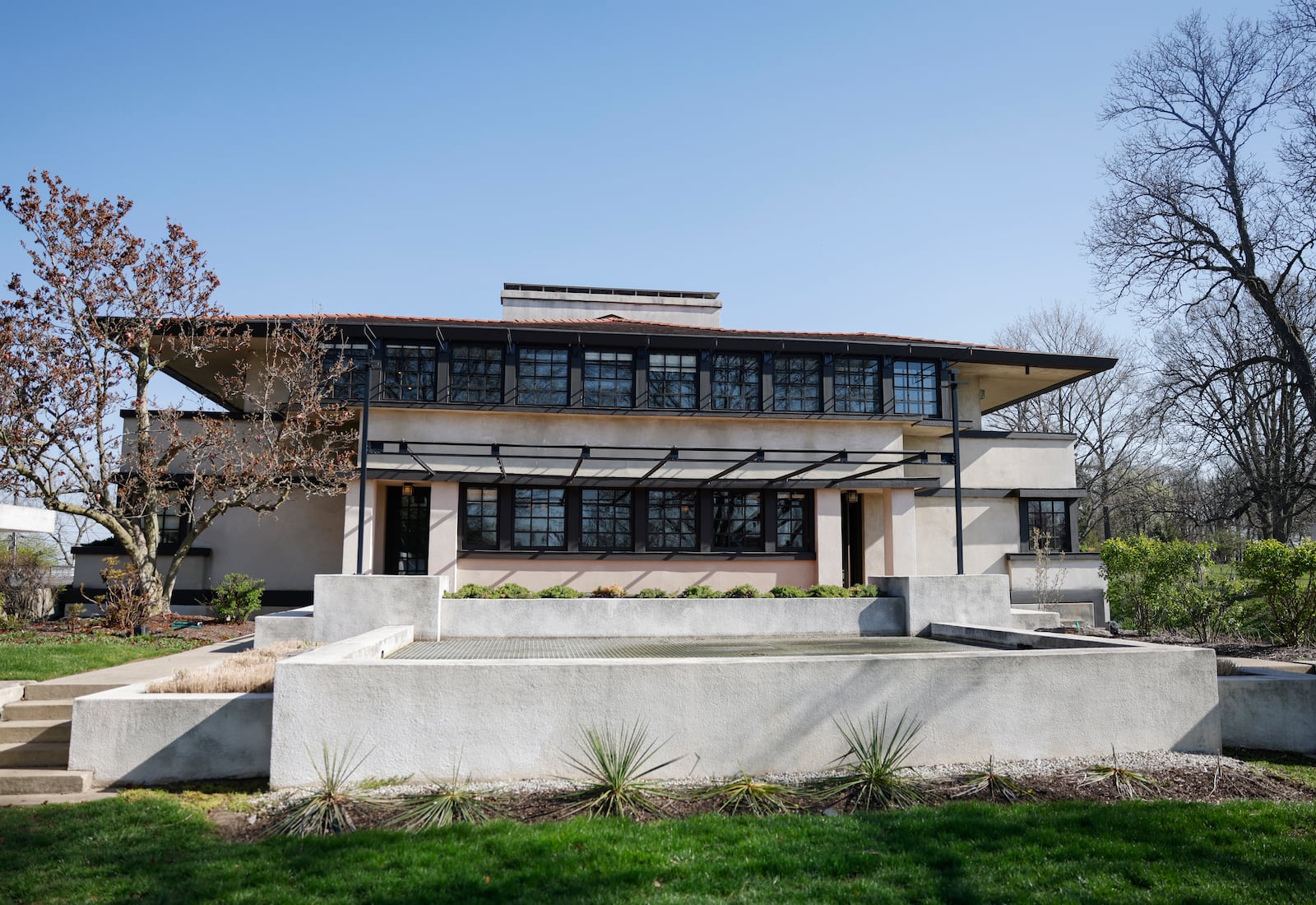 The front of Frank Lloyd Wright's Westcott House on Thursday, April 17, 2025. JOSEPH COOKE/STAFF