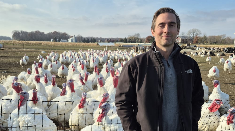 Drew Bowman, co-owner of Bowman and Landes Turkeys in New Carlisle, said the farms retail store will do 25% of its annual business over the three days before Thanksgiving. MICHAEL KURTZ / STAFF