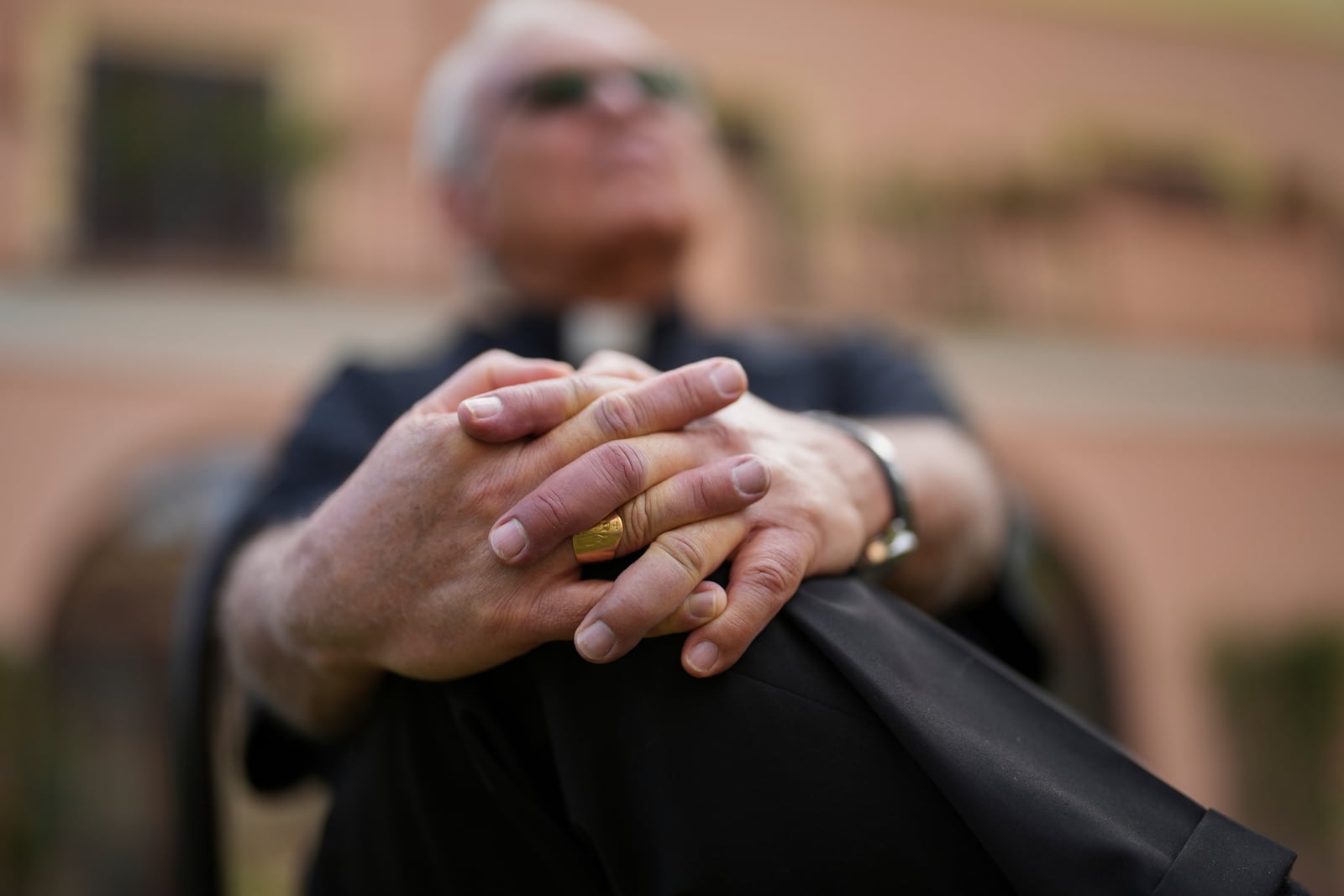 Guatemalan Cardinal Alvaro Ramazzini sits during an interview with the Associated Press at the headquarters of the Scalabrinian congregation, in Rome, Saturday, May 3, 2025. (AP Photo/Francisco Seco)