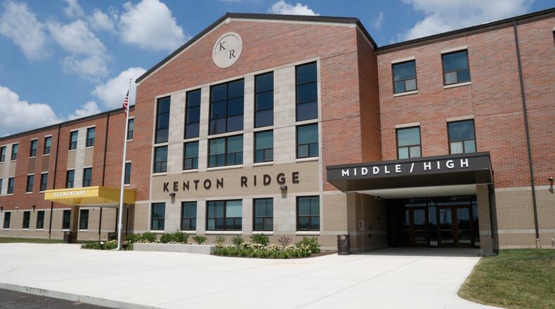 The new Kenton Ridge campus features separate entrances for the middle and high schools and elementary school. BILL LACKEY/STAFF
