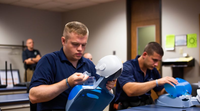 Clark State College’s Police Academy cadets in training class. Contributed