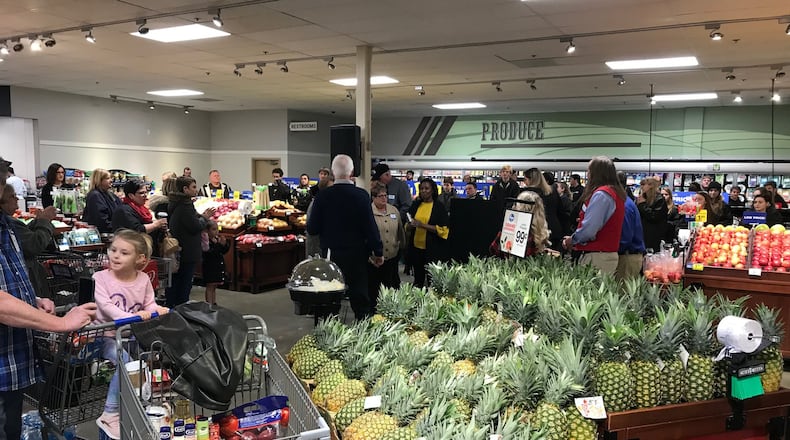 The Kroger on Derr Road held a grand reopening Friday after a 7 million renovation. ERIC HIGGENBOTHAM/STAFF