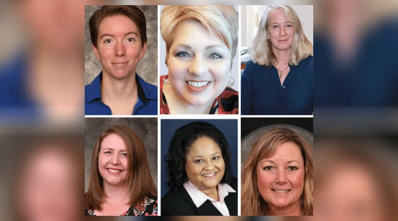 Six Wittenberg University employees will be honored as Excellence Award recipients from the Strategic Ohio Council for Higher Education (SOCHE), including (left to right, top row) Stephanie Eveland Parrott, Cherie Rebar, Cynthia Richards, (left to right, bottom row) Carol Nickoson, Joi Garrett Scales and Michell Wilkeft. Contributed