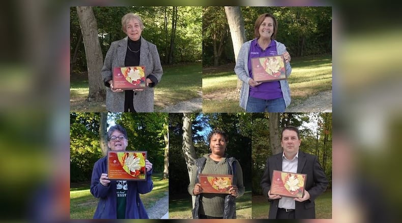 The 2022 Golden Leaf Award winners: Peggy Connolly (top left); Kathy Duffin (top right); Sevda Frohlich (bottom left); Tiffany Wanzo (bottom middle); and Woeber Mustard Company (Chris Woeber) (bottom right).