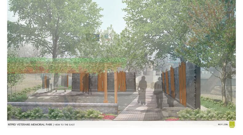 A rendering of the proposed National Trail Parks and Recreation District Veterans Memorial Park in Springfield, Ohio. SUBMITTED