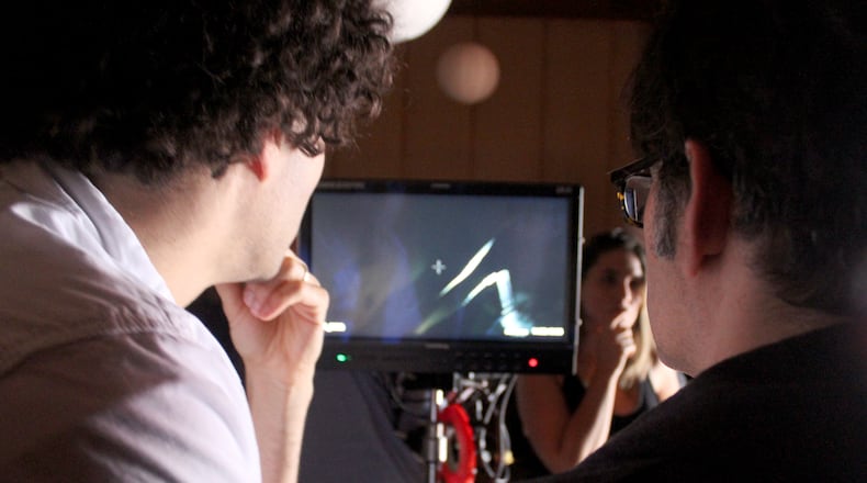 On the set of  "Boy Band: The (Heart)throb Story." Stephen Levinson and his younger brother Joel Moss Levinson will begin making their movie in Dayton.  Much of the movie will be filmed at Refraze Studio in Kettering. Photo by Amelia Robinson