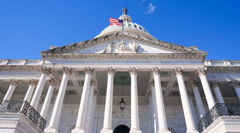 The U.S. Capitol is photographed on 37th day of the government shutdown, Thursday, Nov. 6, 2025, in Washington. (AP Photo/Mariam Zuhaib)