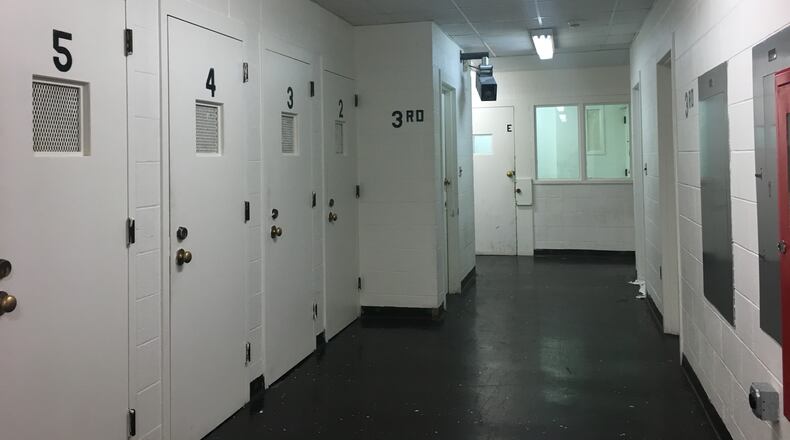 A group of cells at the Clark County Jail.