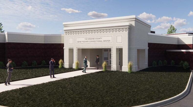 A rendering of the new Greene County Gene Fischer Correctional Center, which will start construction later this month. CONTRIBUTED