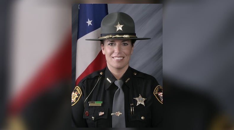 Clark County Sheriff’s Deputy Suzanne Hopper was killed Jan. 1, 2011, after responding to a call at a trailer park in Enon. Hopper was a 12-year veteran of the sheriff’s office and a former officer of the year. Clark County officials are considering naming a new 9-1-1 center in her honor. (AP Photo/Clark County Sheriff’s Office)