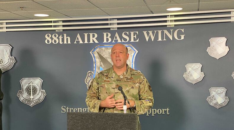 Col. Patrick Miller, 88th Air Base Wing and installation commander, leads a COVID-19 virtual town hall and situation update June 2 from Wright-Patterson Air Force Base. U.S. AIR FORCE PHOTO/CHRISTOPHER WARNER
