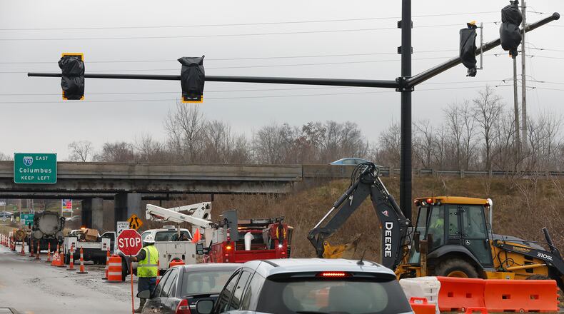 A traffic signal at the intersection of I-70 and South Limestone Street will be activated this week. BILL LACKEY/STAFF