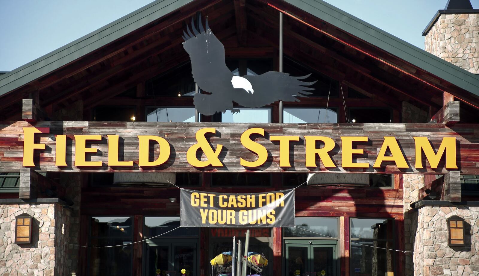 The Field & Stream is seen just after opening on Wednesday, Feb. 28, 2018, in Cranberry Township, Pa. Dick’s Sporting Goods, owner of Field & Stream stores, made an announcement Wednesday, two weeks after the school massacre in Parkland, Fla., that they will immediately end sales of assault-style rifles and high capacity magazines at all of its stores and ban the sale of all guns to anyone under 21 years old. Dick’s, a major gun retailer, had cut off sales of assault-style weapons at Dick’s stores following the Sandy Hook school shooting.(AP Photo/Keith Srakocic)