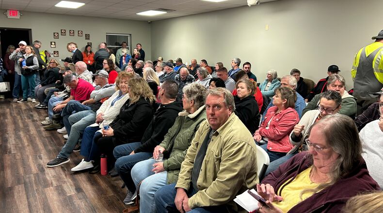 Hundreds of community members gathered in Bethel Twp. for a meeting with Rumpke about a proposed waste transfer facility Tuesday, Dec. 17, 2024. JESSICA OROZCO