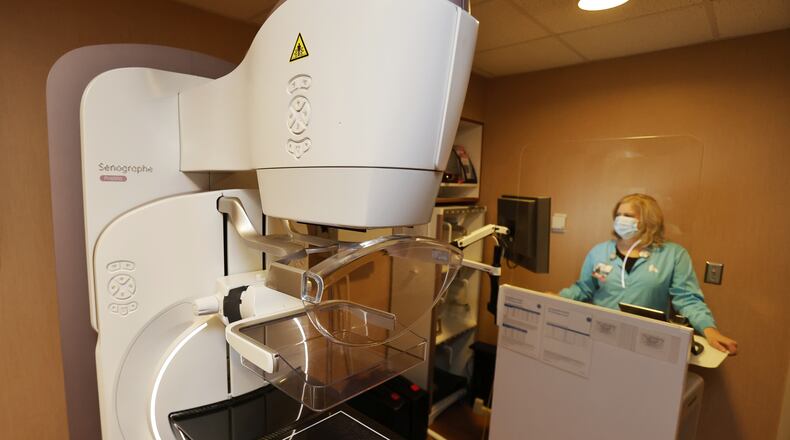 FILE - Kettering Health Hamilton, formerly Fort Hamilton Hospital, where mammography coordinator Dawn Miller shows one of their two mammography rooms in August 2021. NICK GRAHAM / STAFF