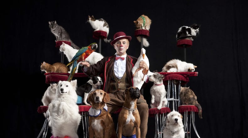 Russian-born Gregory Popovich will bring more than 30 pets he has acquired from various animal shelters to entertain audiences as part of the Popovich Comedy Pet Theater, coming to the Clark State Performing Arts Center. CONTRIBUTED