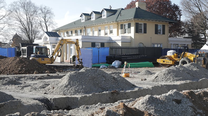 Construction has already started on "The Landing" at Littleton & Rue Funeral Home Tuesday. BILL LACKEY/STAFF