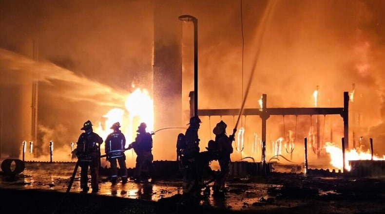 The Big Mac Bridge was severely damaged Nov. 1, 2024, after a playground at Sawyer Point Park beneath the bridge caught fire and burned for hours in a blaze that was large and hot enough to warp steel beams. CINCINNATI FIRE DEPARTMENT