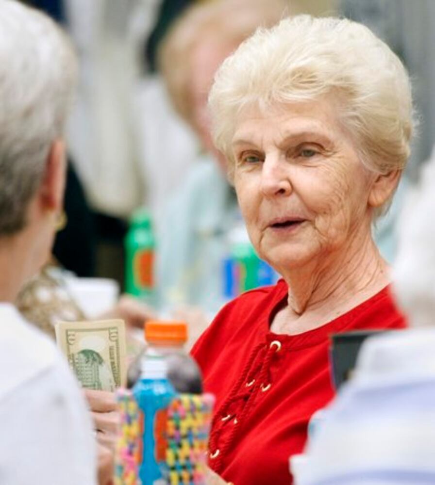 Seniors playing bingo