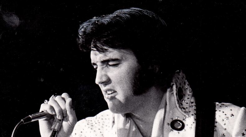 Elvis Presley brought down the house at the University of Dayton Arena April 7, 1972. DAYTON DAILY NEWS ARCHIVE / WRIGHT STATE UNIVERSITY SPECIAL COLLECTIONS AND ARCHIVE