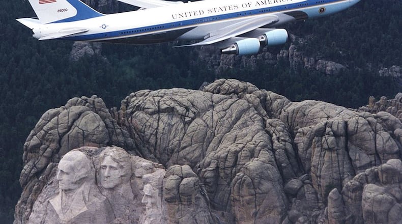 Since 1990, this is one of two Air Force One airplanes - a Boeing 747, VC-25A - that has been used by Presidents George H.W. Bush, Bill Clinton, George W. Bush, Barack Obama and Donald Trump. BOEING