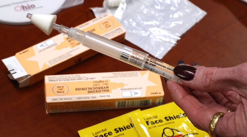 Project Dawn will provide free Narcan distribution and overdose awareness training as Clark County groups come together to raise awareness of drug abuse and celebrate prevention and recovery at the Hollenbeck Bayley Creative Arts and Conference Center in Springfield on Wednesday. BILL LACKEY/STAFF