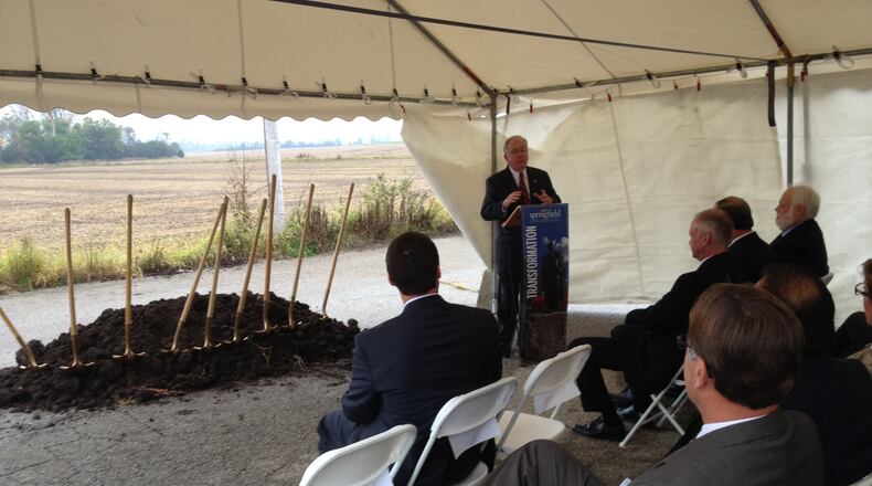 Officials broke ground on Wednesday morning on Prime Ohio II in Clark County. The $8.5 million development is expected to bring up to 1,500 jobs. Photo: Jeff Guerini/Staff