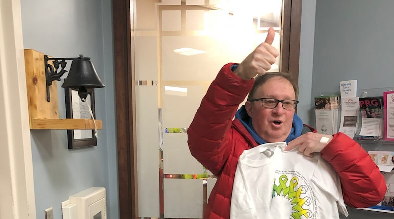 Frank Beeson moved to Vandalia with his parents in 1957 but most of his family has lived in the community for generations. He had five heart bypass surgeries and was determined to recover to return to work but ended up retiring instead in 2017. He is shown at Miami Valley Hospital North, Cancer Center, Feb. 23,2021  -- Following 12 months of chemo treatments for Stage 3 Skin Cancer.  Today he remains in remission. CONTRIBUTED