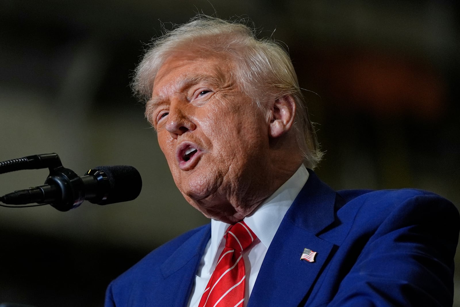 FILE - President Donald Trump speaks at U.S. Steel Corporation's Mon Valley Works-Irvin plant, Friday, May 30, 2025, in West Mifflin, Pa. (AP Photo/Julia Demaree Nikhinson, File)
