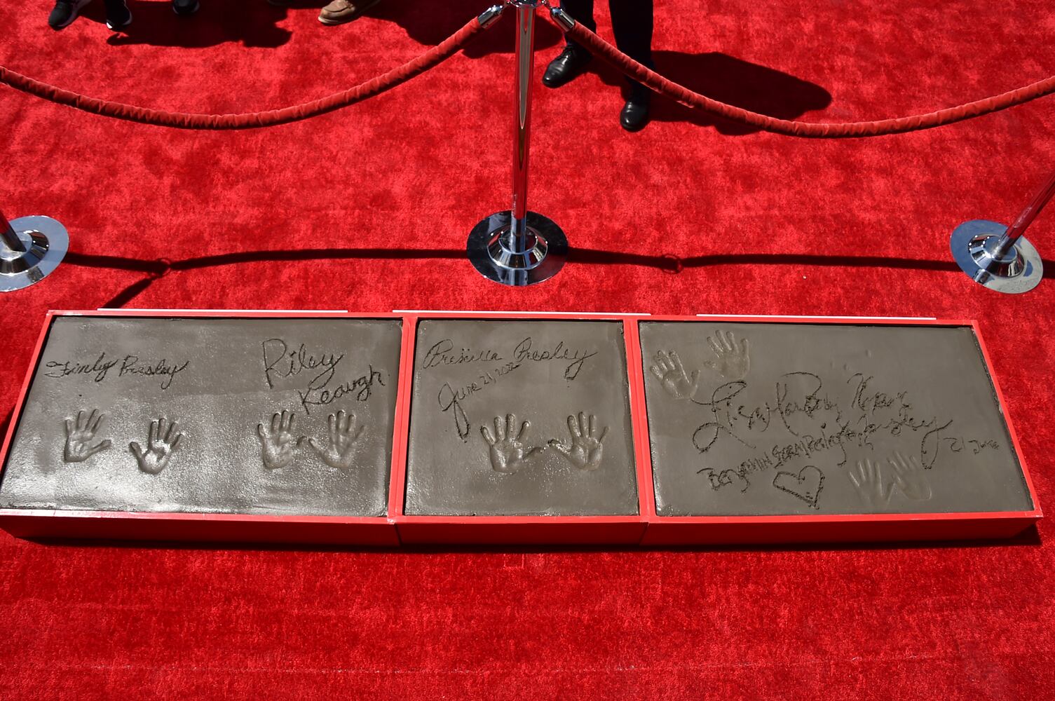 Priscilla Presley, Lisa Marie Presley and Riley Keough Hand and Footprint Ceremony